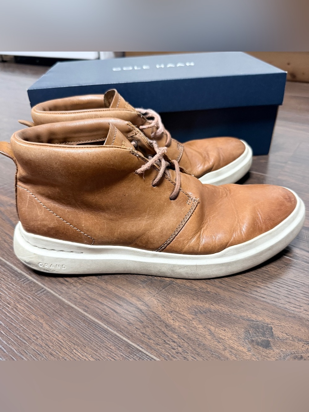 Cole Haan GrandPro Rally Chukka Leather Sneakers British Tan – See Measurements